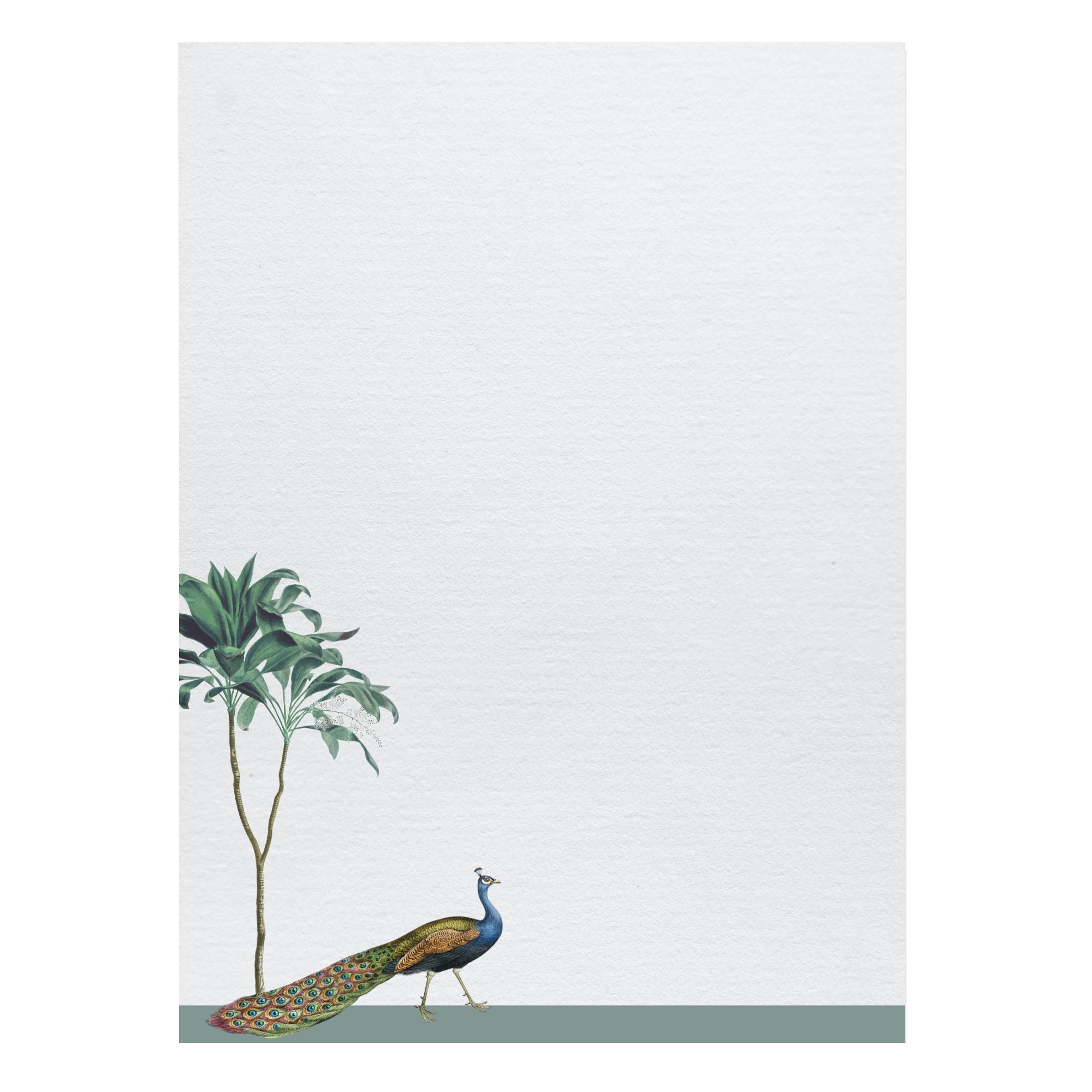 a painting of a peacock standing next to a tree