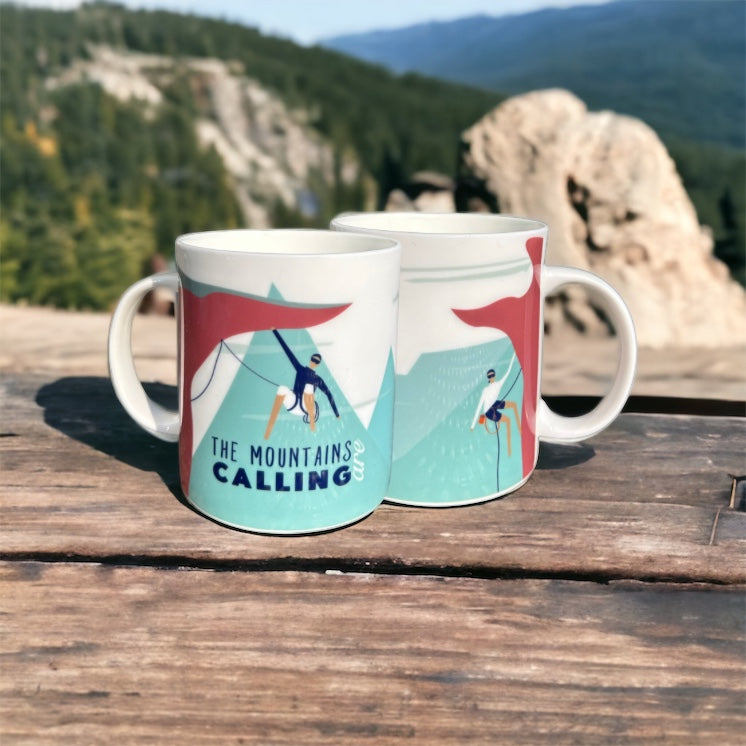 Mountains are for Climbing Mug - Rock Climbing Mug Brown Ceramic 11oz
