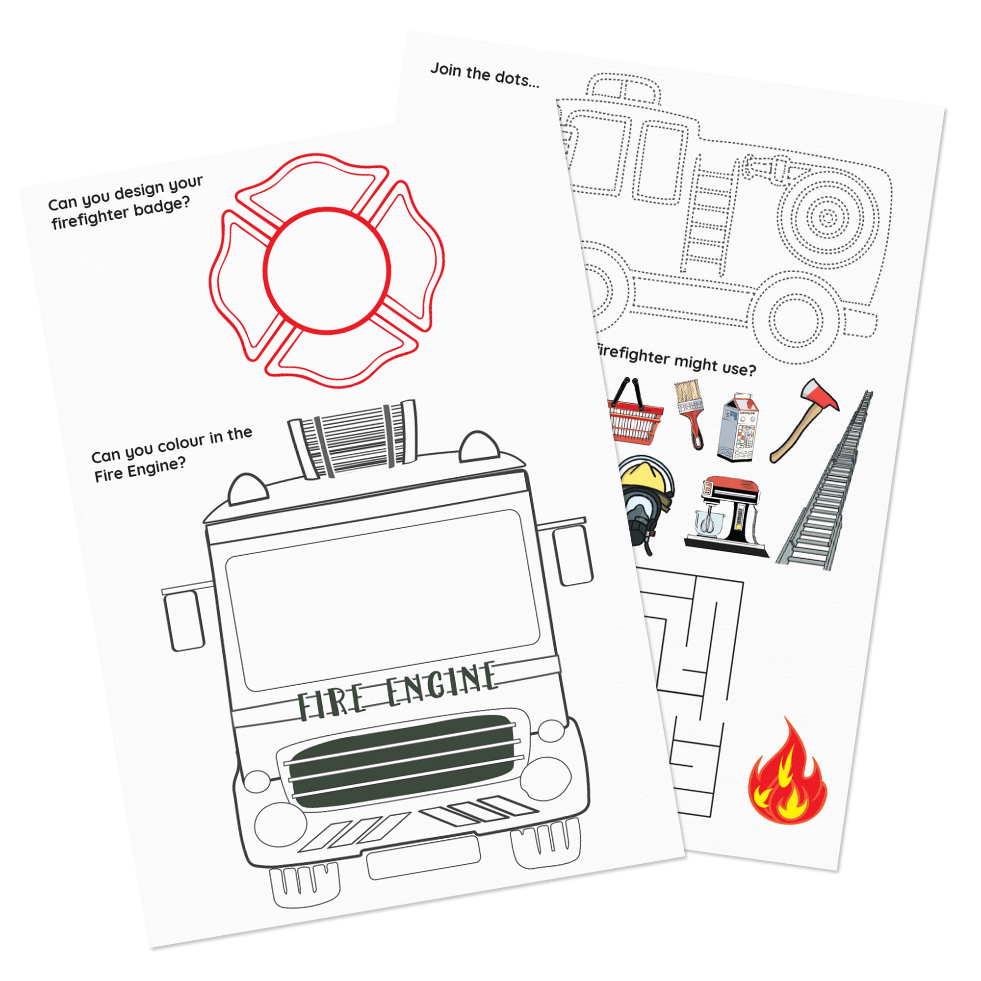 Fire Engine Activity Sheet Download