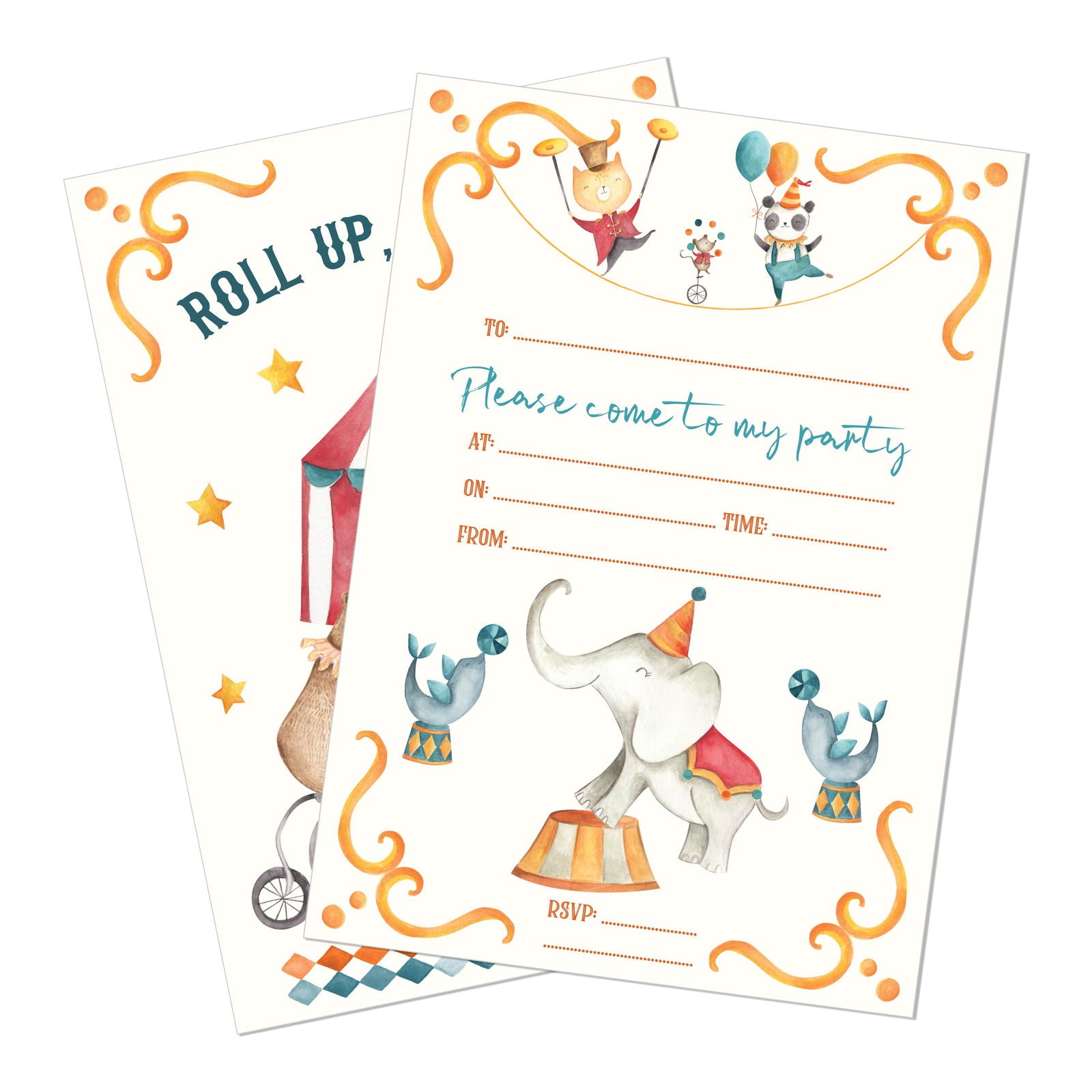 Circus Party Invitations - Mustard and Gray Ltd