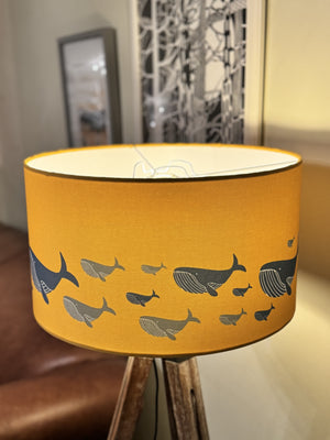 Whale Family Mustard Yellow Lamp Shade