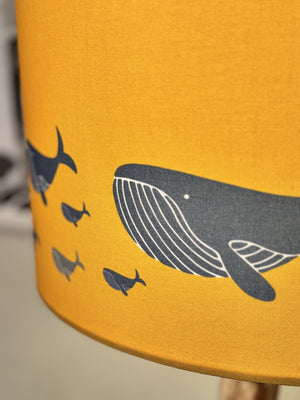 Whale Family Mustard Yellow Lamp Shade