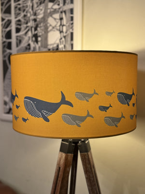 Whale Family Mustard Yellow Lamp Shade