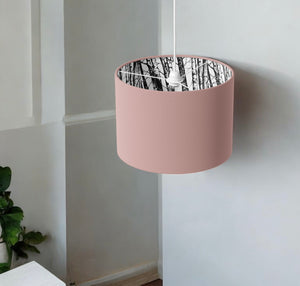 Dusky Pink & Silver Birch Lamp Shade