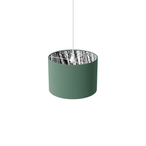 Green and Silver Birch Lamp Shade