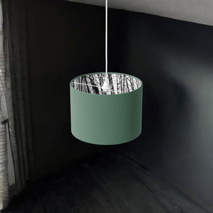 Green and Silver Birch Lamp Shade