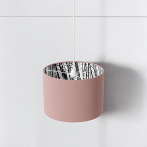 Dusky Pink & Silver Birch Lamp Shade