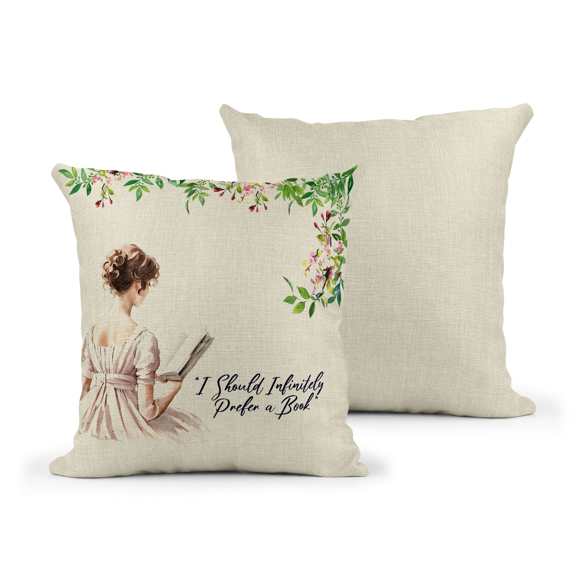 Jane Austen "I should infinitely prefer a book" Cushion