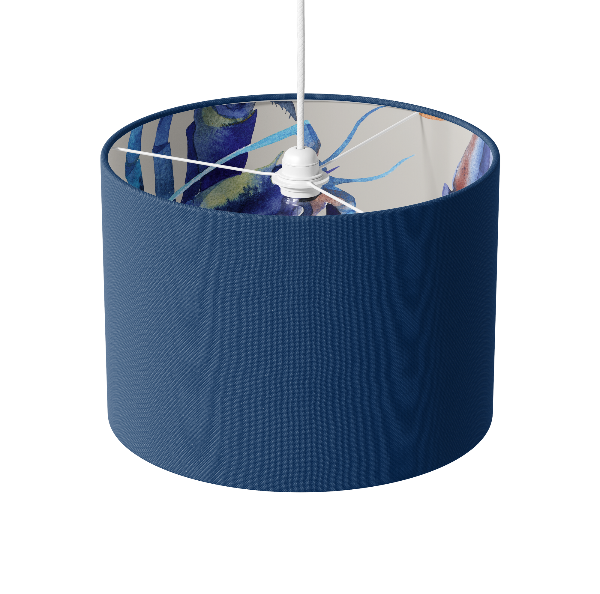 Navy and Lobster Lamp Shade