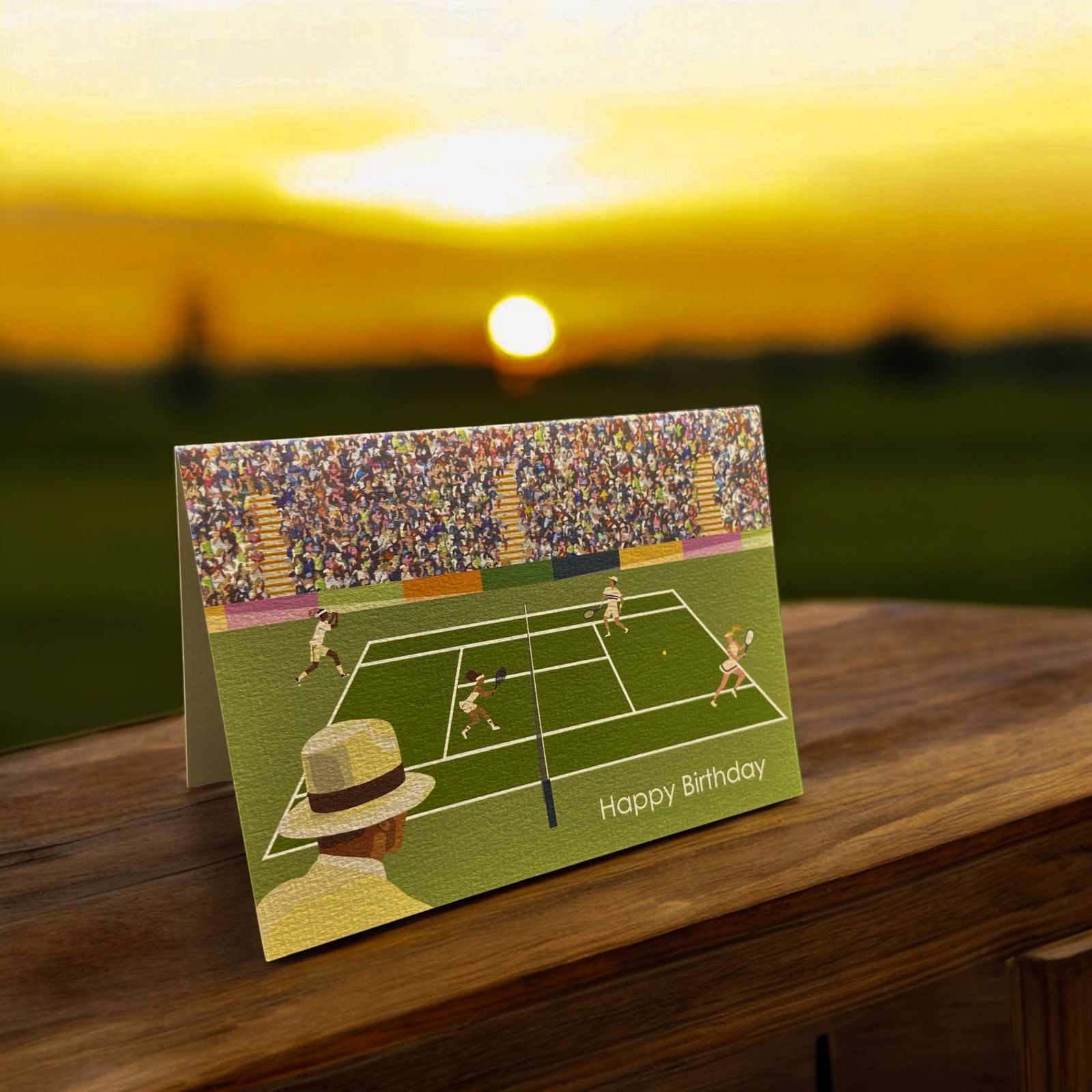 Tennis Birthday Card - Mustard and Gray Ltd