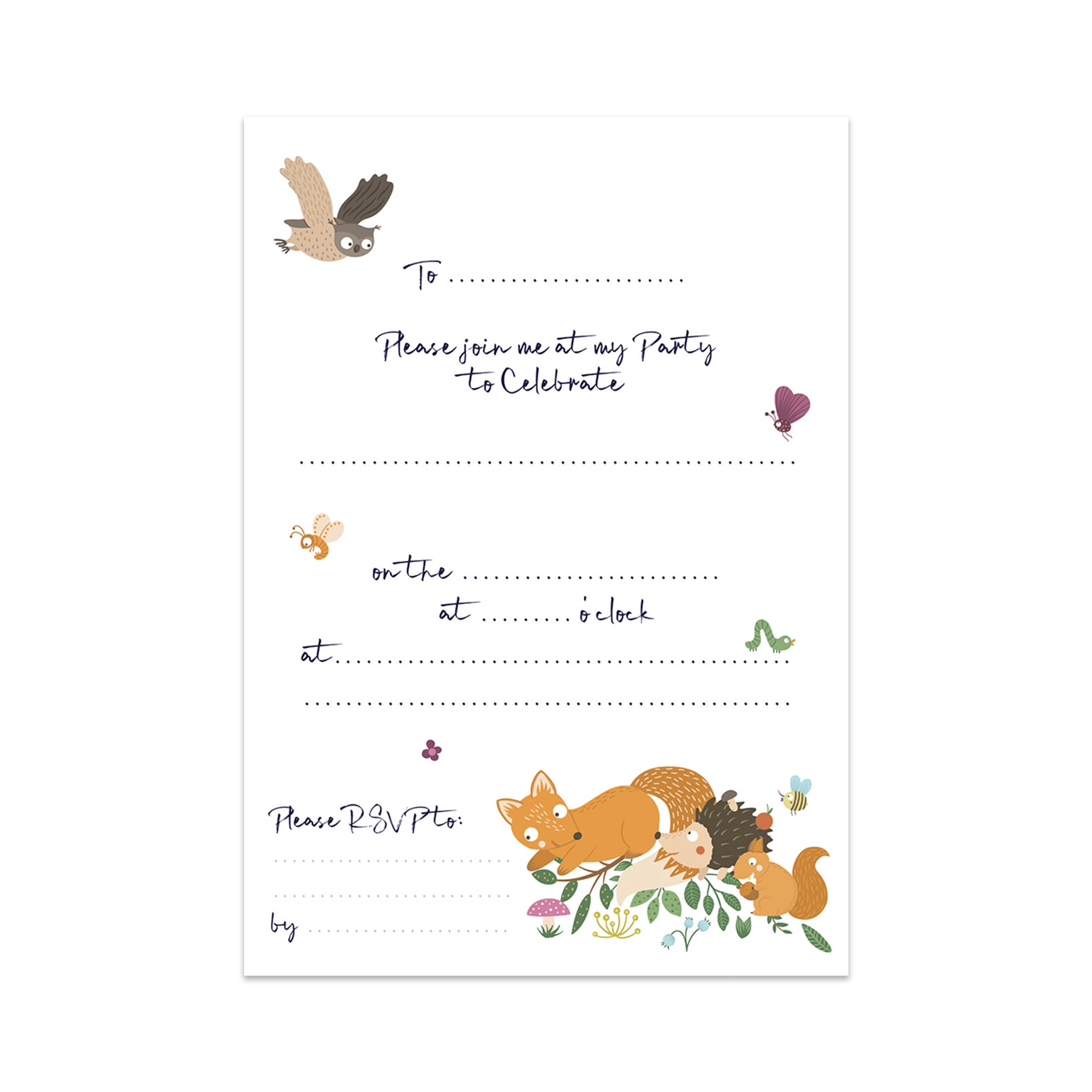 Woodland Wonderland Party Invitations