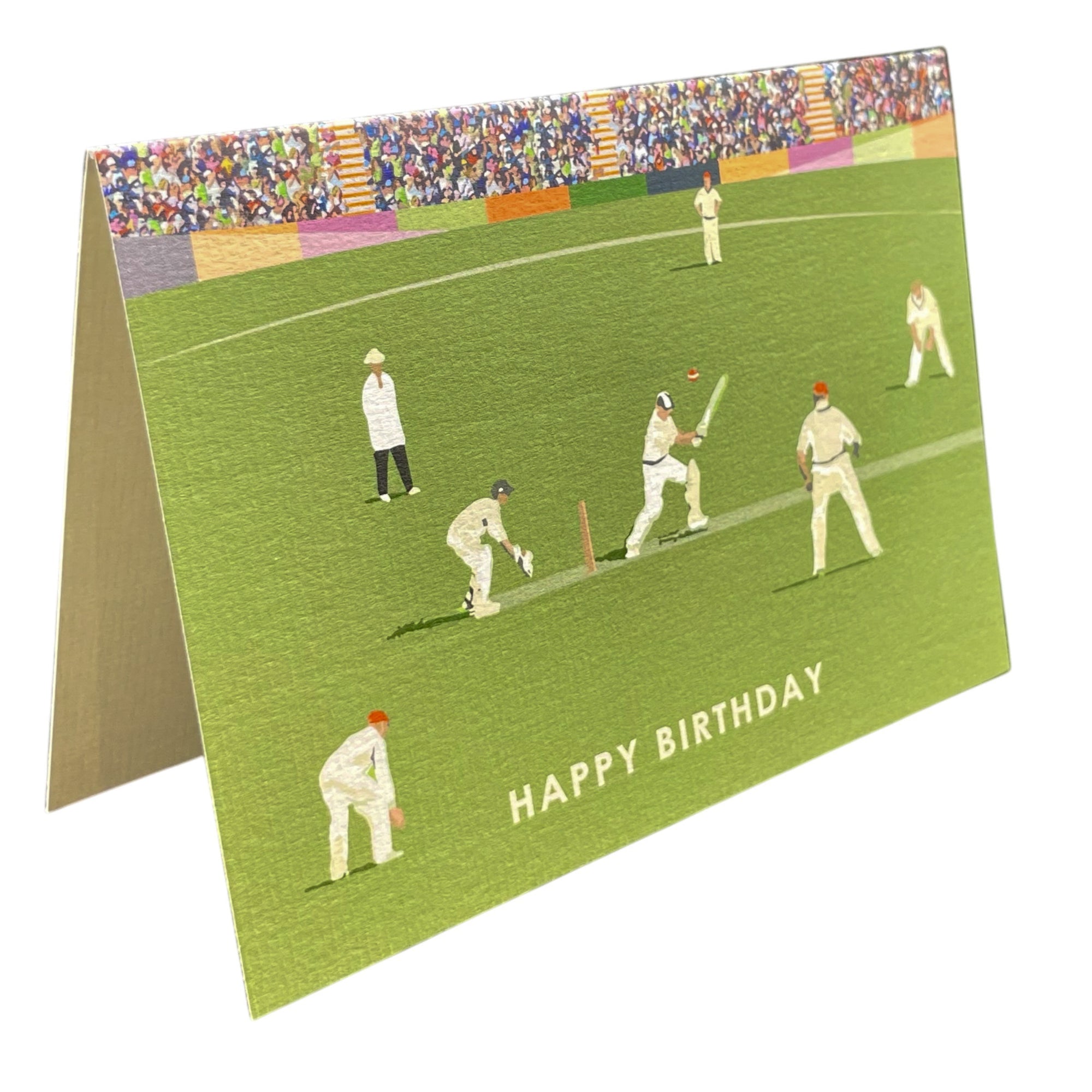 a birthday card with a picture of a cricket game