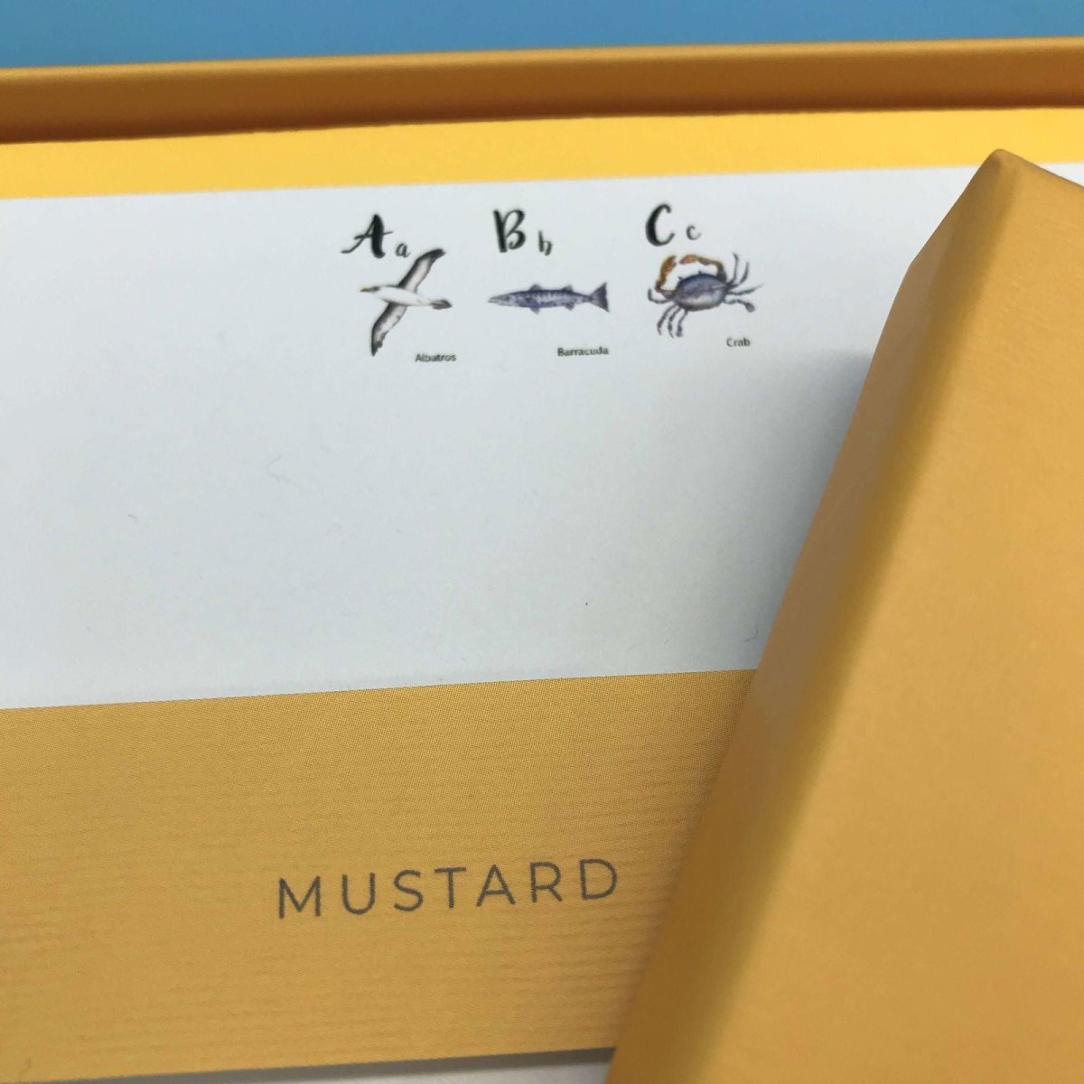 ABC Sealife Notecard Set - Mustard and Gray Ltd