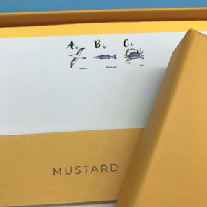 ABC Sealife Notecard Set - Mustard and Gray Ltd