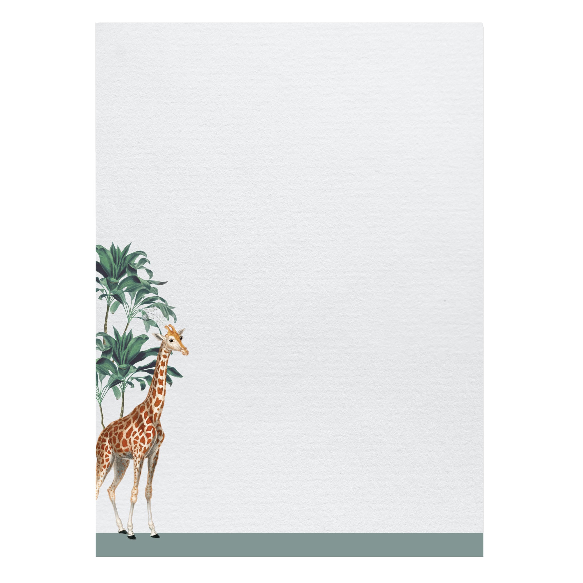 a giraffe standing next to a palm tree