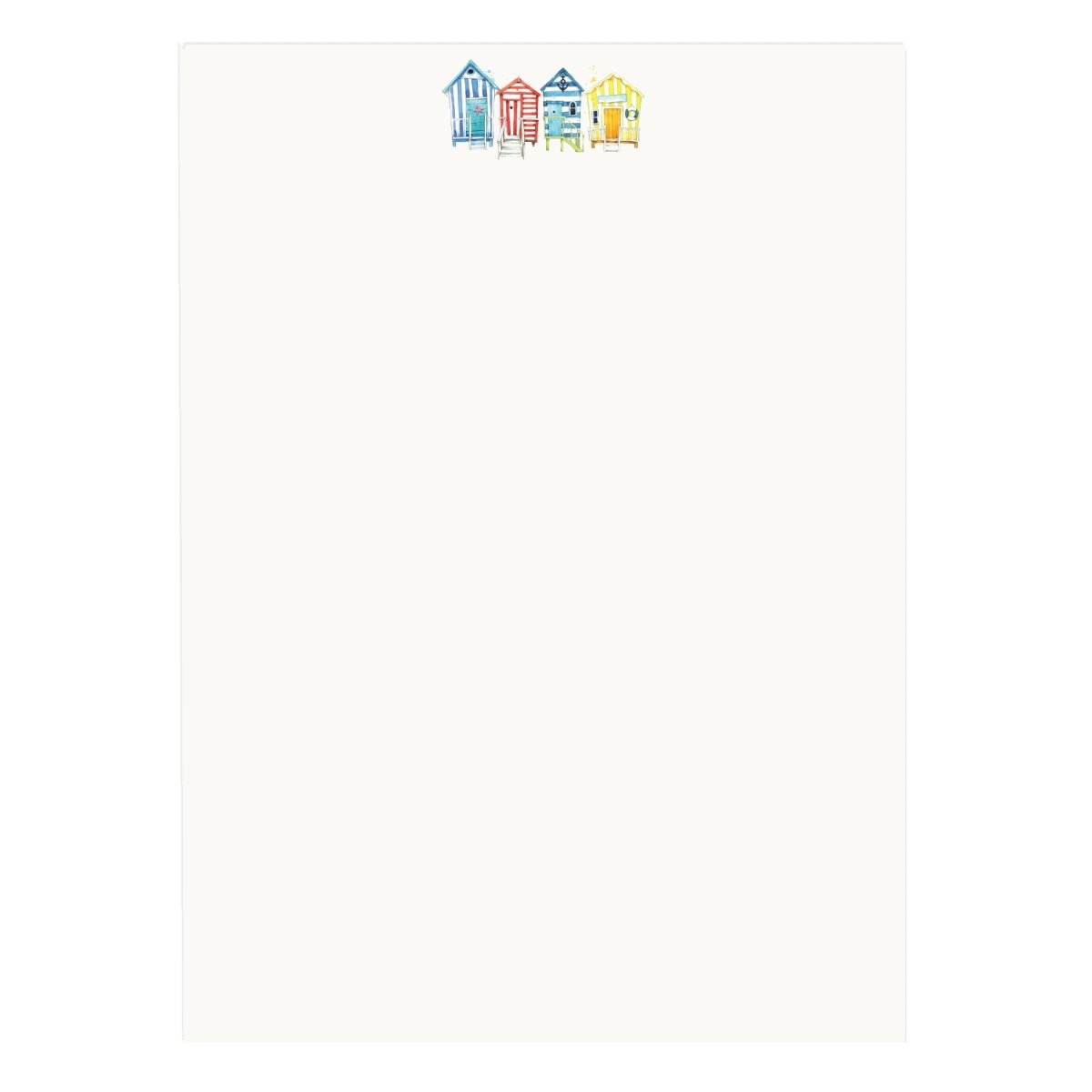 Beach Huts Letter Paper - Wove A5 Writing Paper - Mustard and Gray Ltd