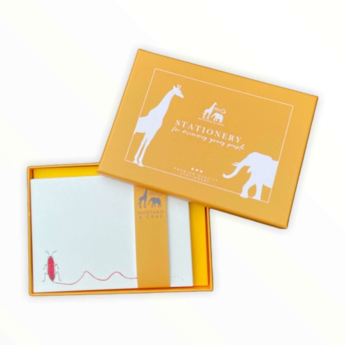 Buggy Scribble Notecard Set - Mustard and Gray Ltd