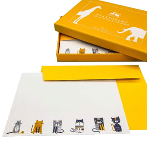 Cats Notecard Set - Mustard and Gray Ltd