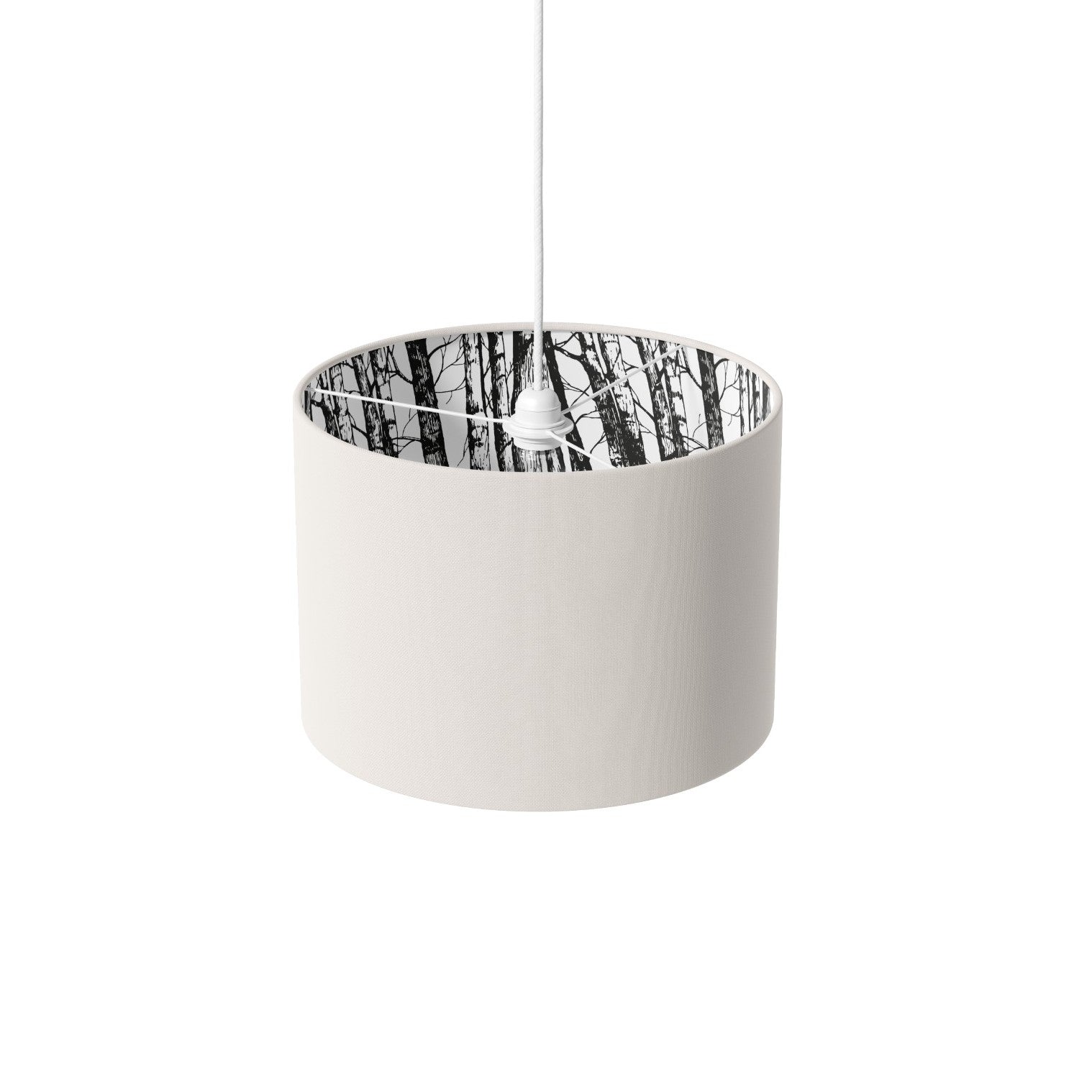 Cream & Silver Birch Lamp Shade