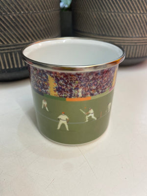 Cricket "The Test" Enamel Mug - Mustard and Gray Ltd