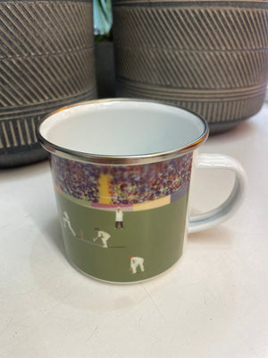 Cricket "The Test" Enamel Mug - Mustard and Gray Ltd