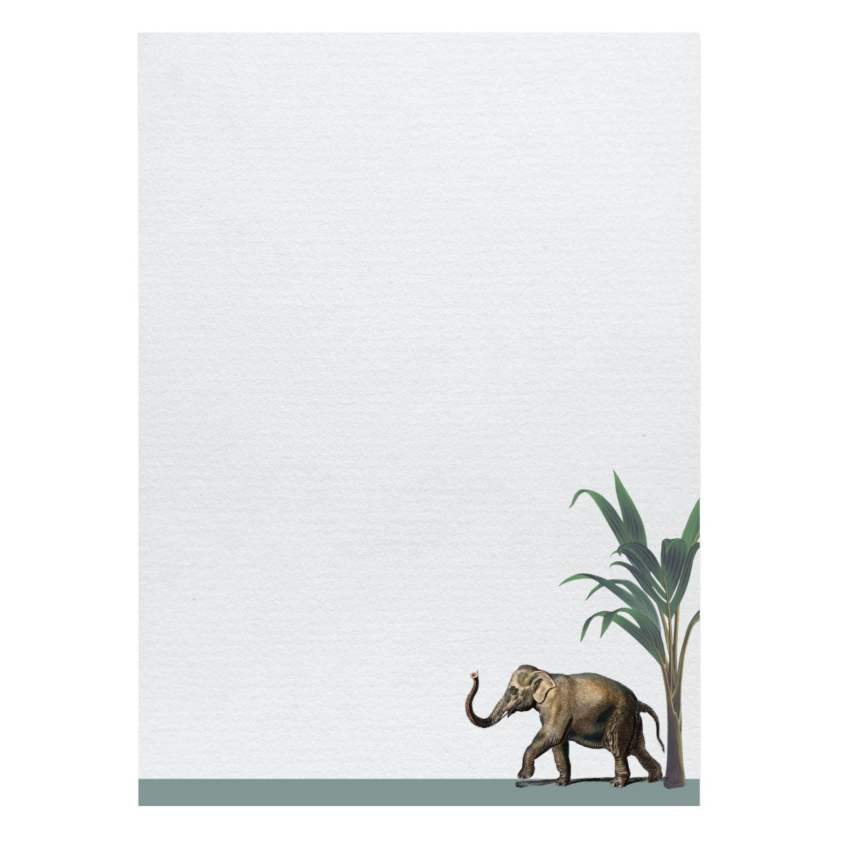 Darwin Elephant Lined Letter Paper - Laid A5 Writing Paper - Mustard and Gray Ltd