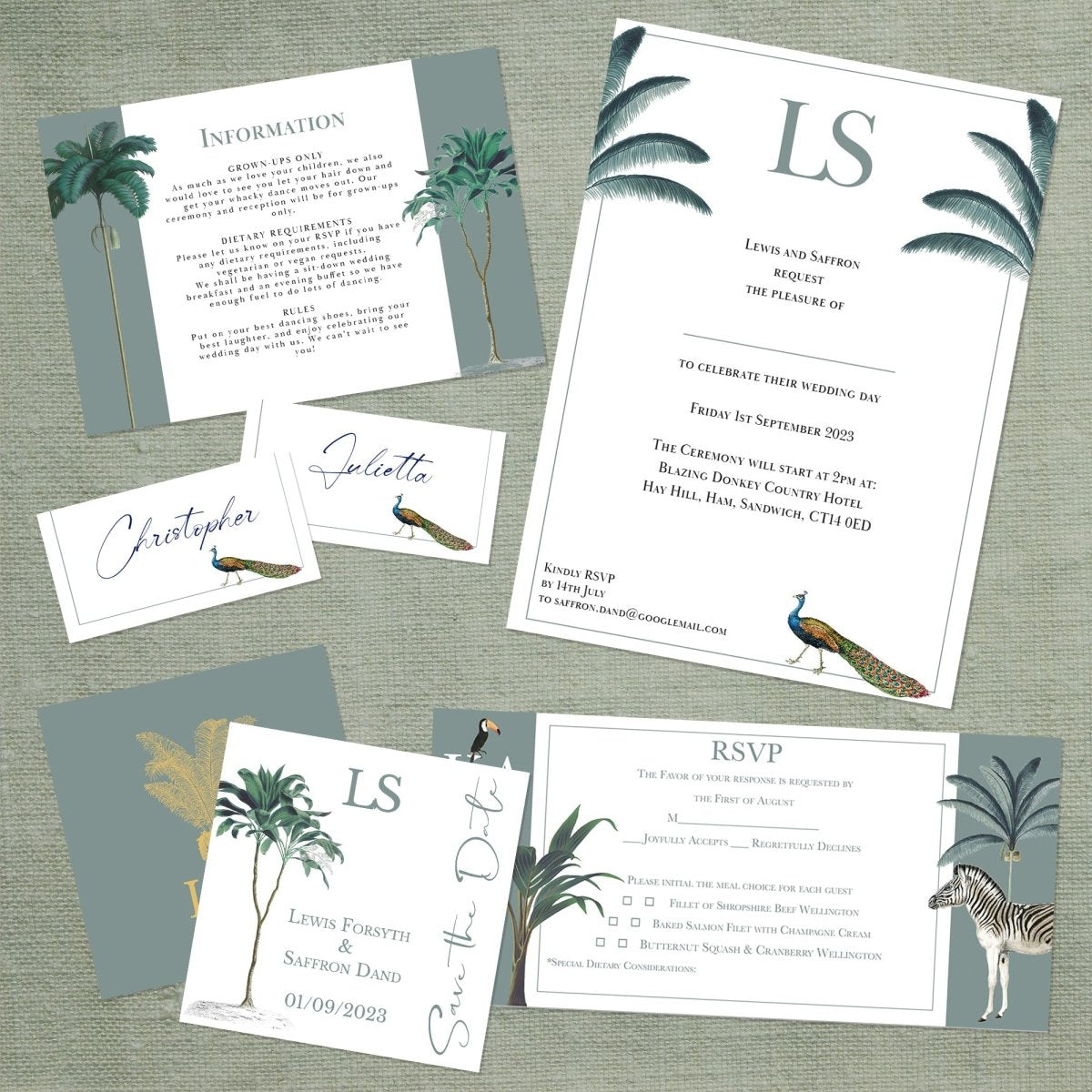 Darwin Wedding Envelope Liners