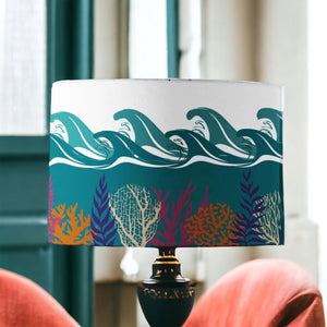 Deep Blue Sea Day Lamp Shade - Mustard and Gray Ltd