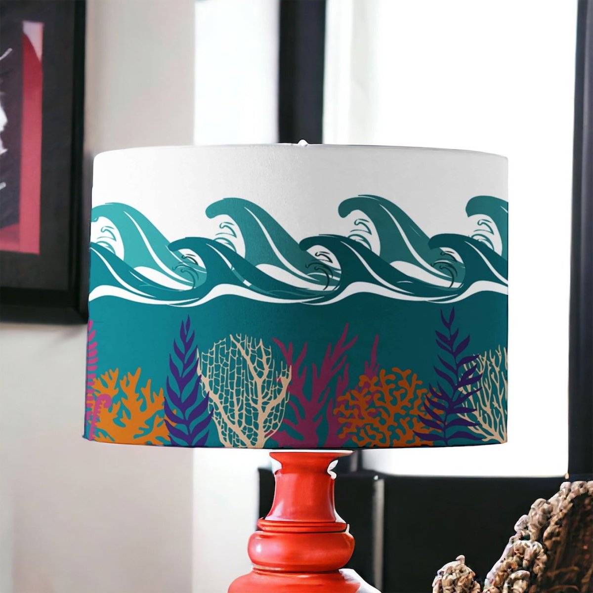 Deep Blue Sea Day Lamp Shade - Mustard and Gray Ltd