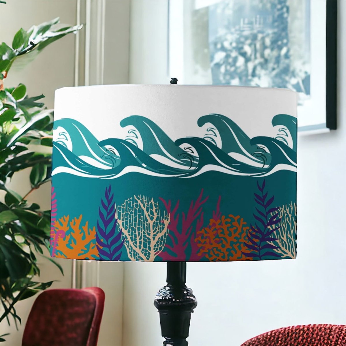 Deep Blue Sea Day Lamp Shade - Mustard and Gray Ltd