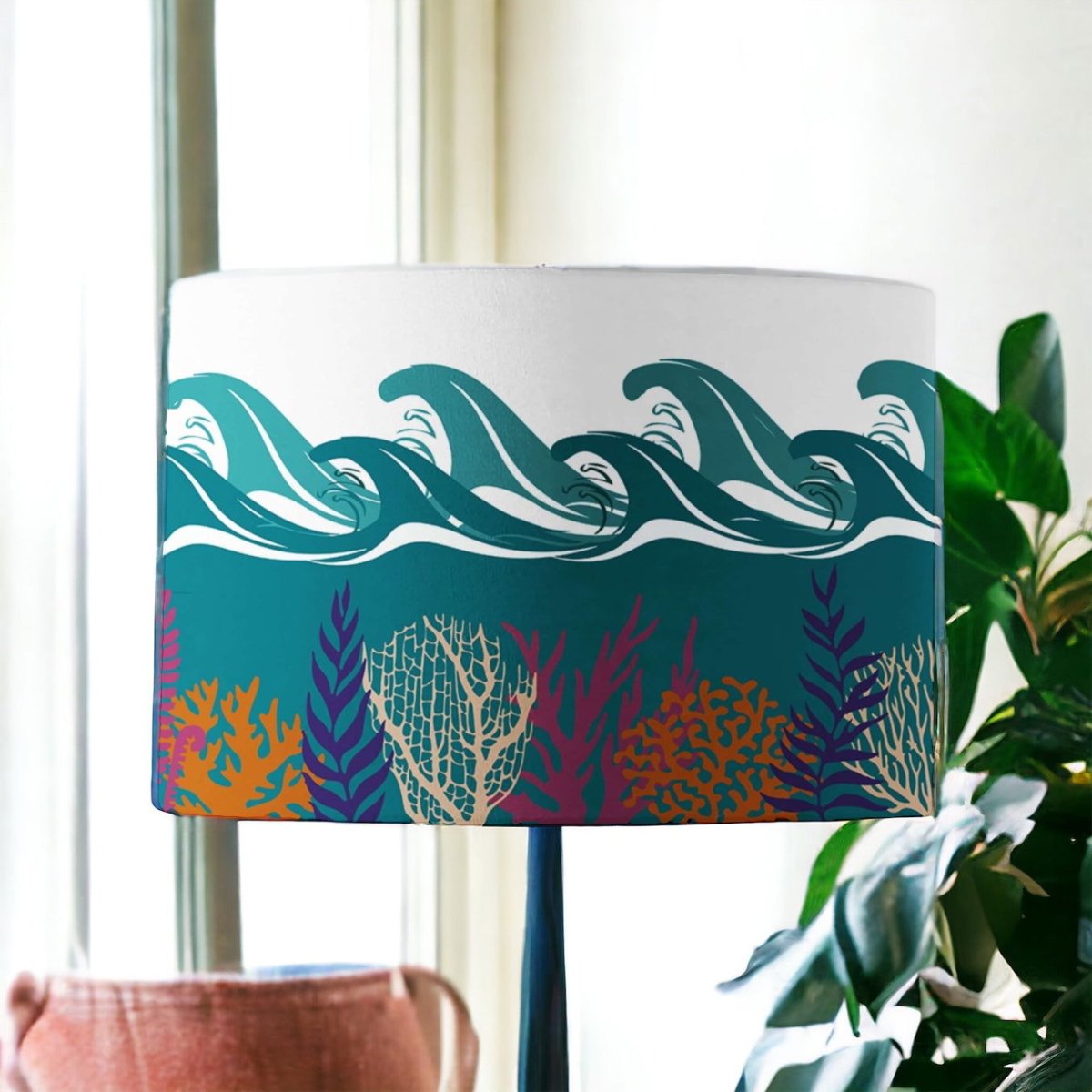 Deep Blue Sea Day Lamp Shade - Mustard and Gray Ltd