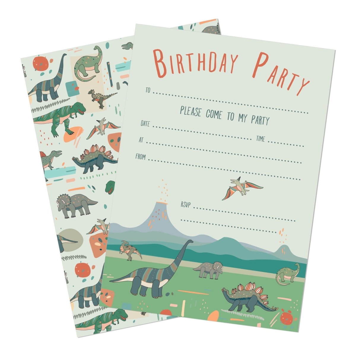 Dinosaur Birthday Party Invitations - Mustard and Gray Ltd