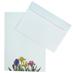 a pair of white envelopes with flowers on them