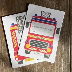 Fire Engine Party Invitations - Mustard and Gray Ltd