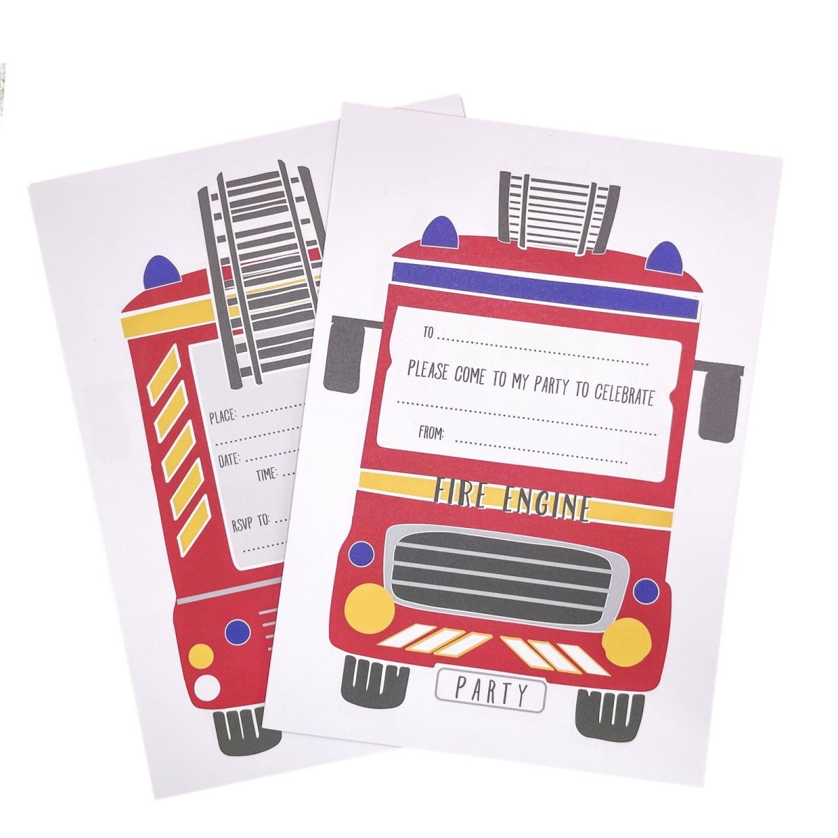 Fire Engine Party Invitations - Mustard and Gray Ltd