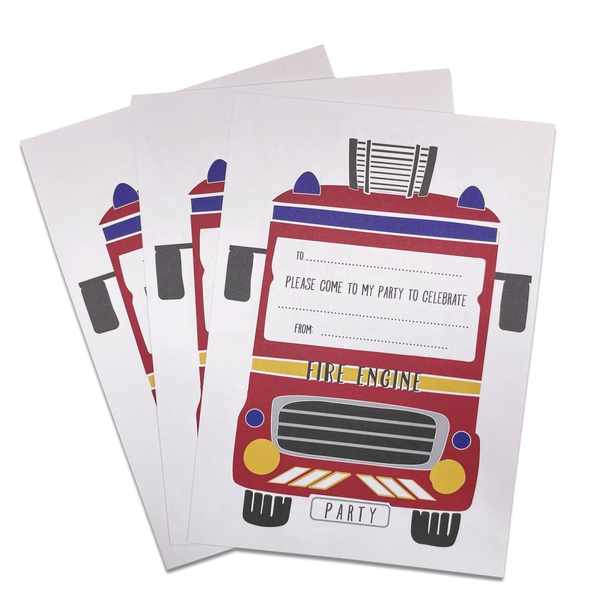 Fire Engine Party Invitations - Mustard and Gray Ltd