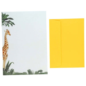 Giraffe Letter Paper - Laid A5 Writing Paper - Mustard and Gray Ltd