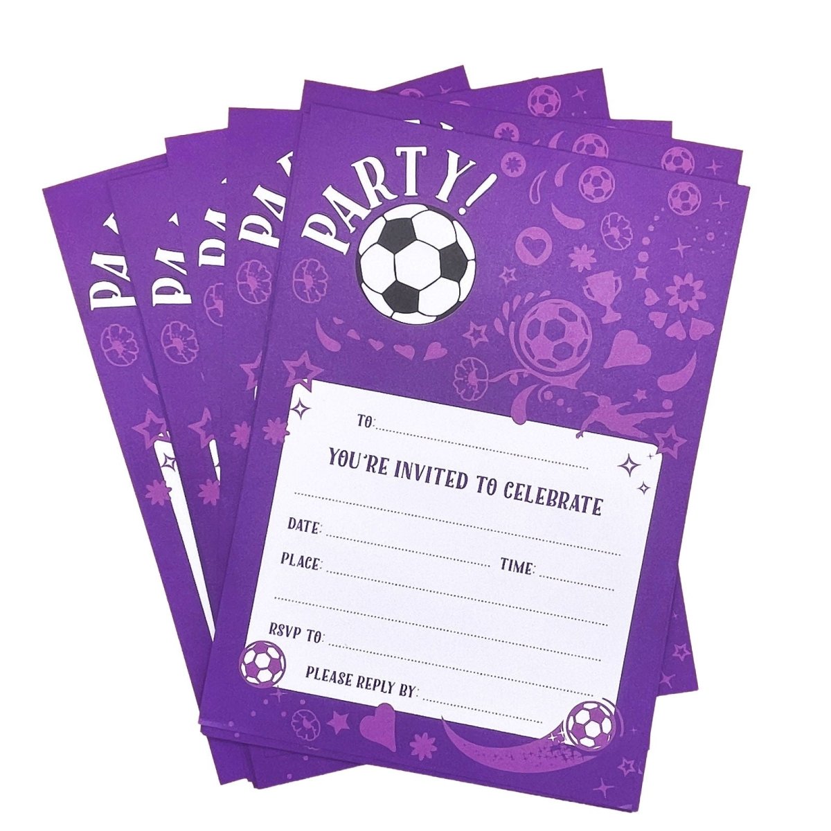 Girls Football Party Invitations - Mustard and Gray Ltd