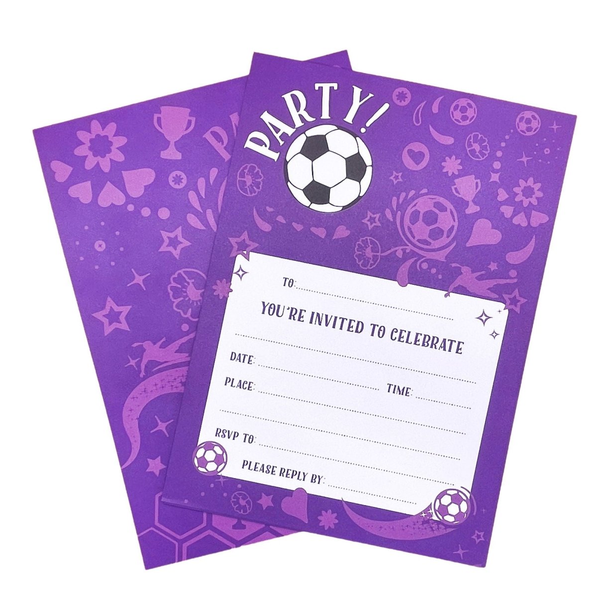 Girls Football Party Invitations - Mustard and Gray Ltd