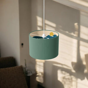 Green & Over the Hills Lamp Shade - Mustard and Gray Ltd