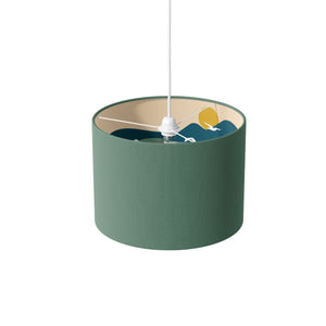 Green & Over the Hills Lamp Shade - Mustard and Gray Ltd