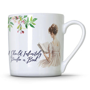 "I should infinitely prefer a book" Pride & Prejudice Mug (Jane Austen Mug) - Mustard and Gray Ltd