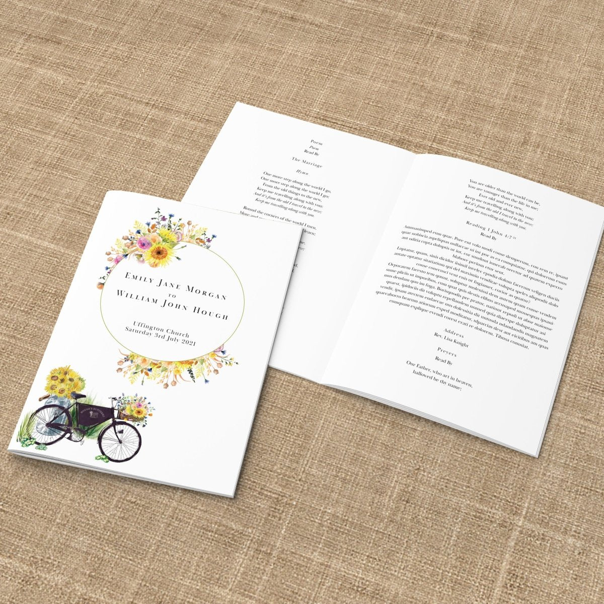 Illustrated Wedding Order of Service