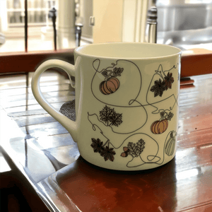 Ink and Hue Autumn Large Mug - Mustard and Gray Ltd