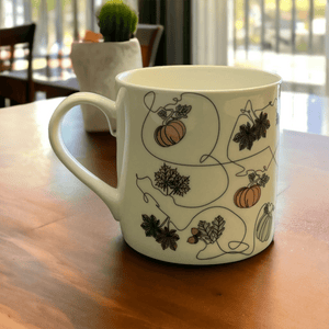 Ink and Hue Autumn Large Mug - Mustard and Gray Ltd