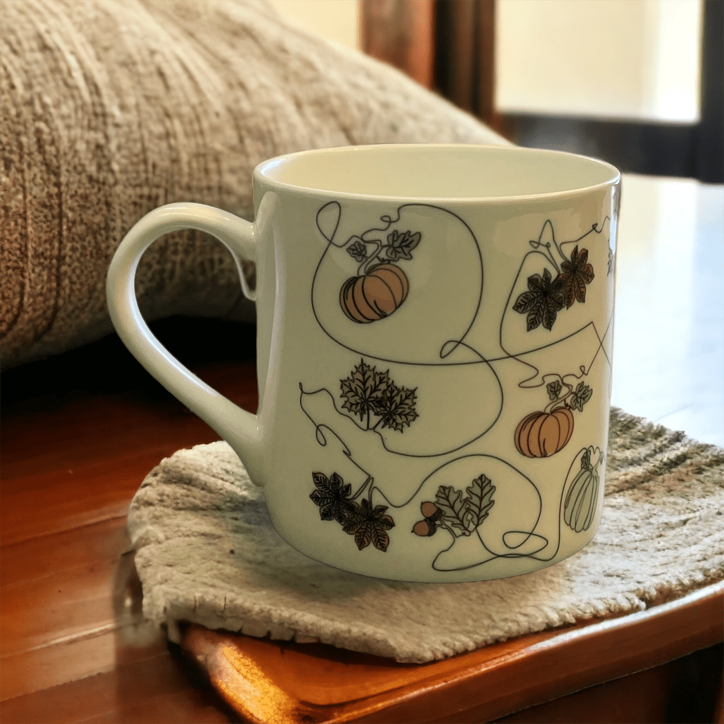 Ink and Hue Autumn Large Mug - Mustard and Gray Ltd