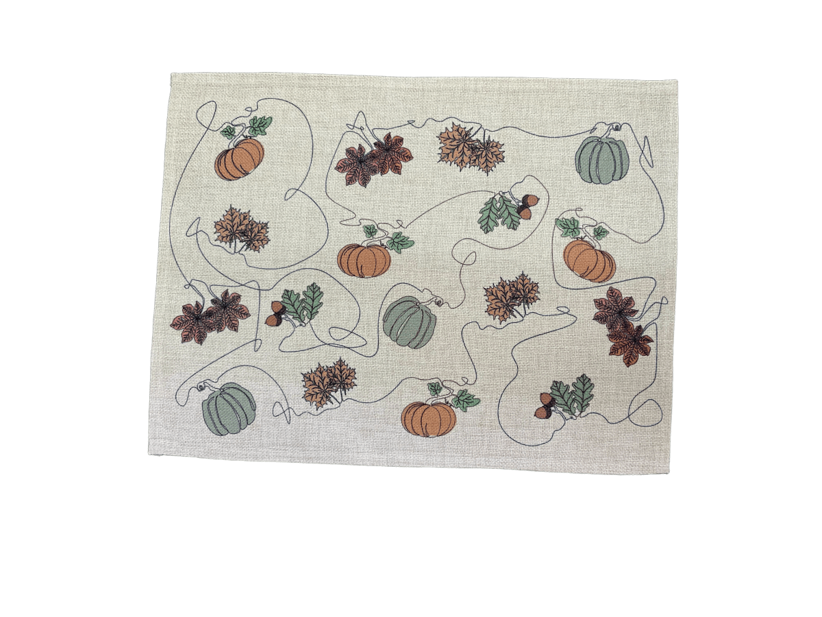 Ink and Hue Autumn Placemats (Set of Four) - Mustard and Gray Ltd