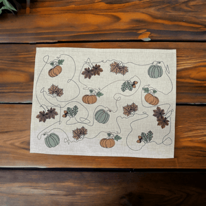 Ink and Hue Autumn Placemats (Set of Four) - Mustard and Gray Ltd