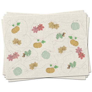 Ink and Hue Autumn Placemats (Set of Four) - Mustard and Gray Ltd