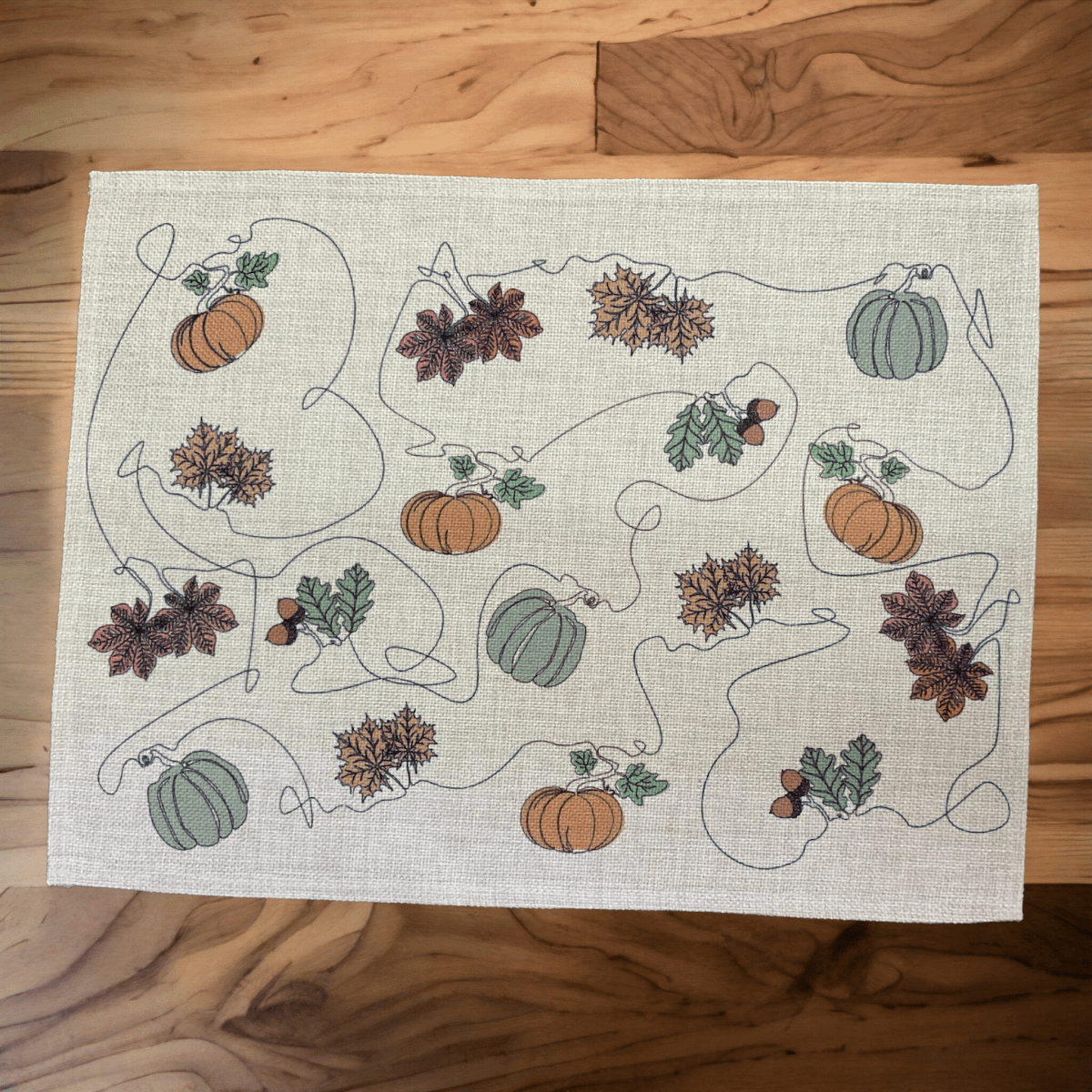 Ink and Hue Autumn Placemats (Set of Four) - Mustard and Gray Ltd